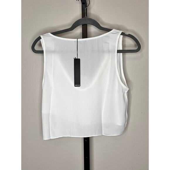 NEW Krisa from Revolve White Cowl Neck Sleeveless Crop Top Size XS Retail $99 - Picture 3 of 9